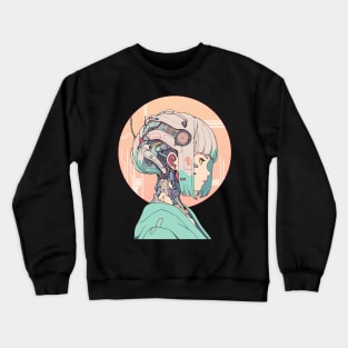 Pretty anime cyborg girl Crewneck Sweatshirt